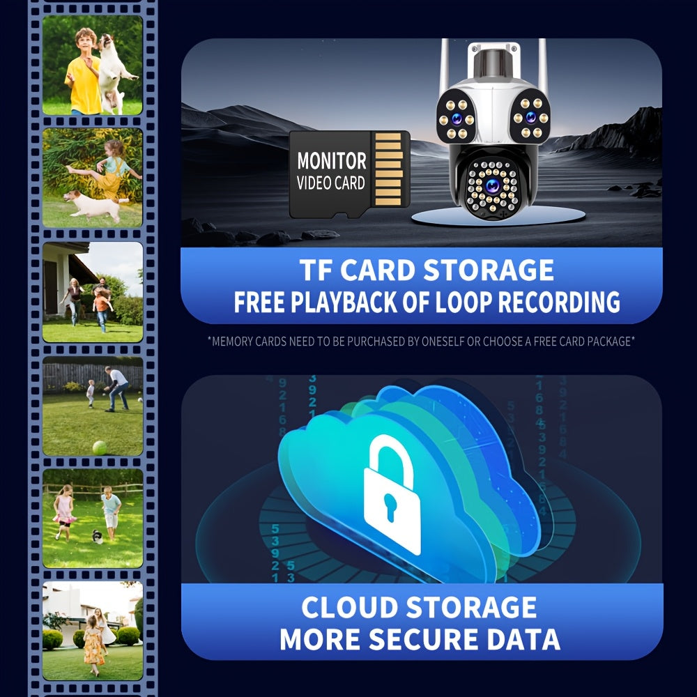 12MP 3 Lens Outdoor Security Camera – 360° Pan-Tilt with 10X Zoom by Snagg An Outdoor Camera