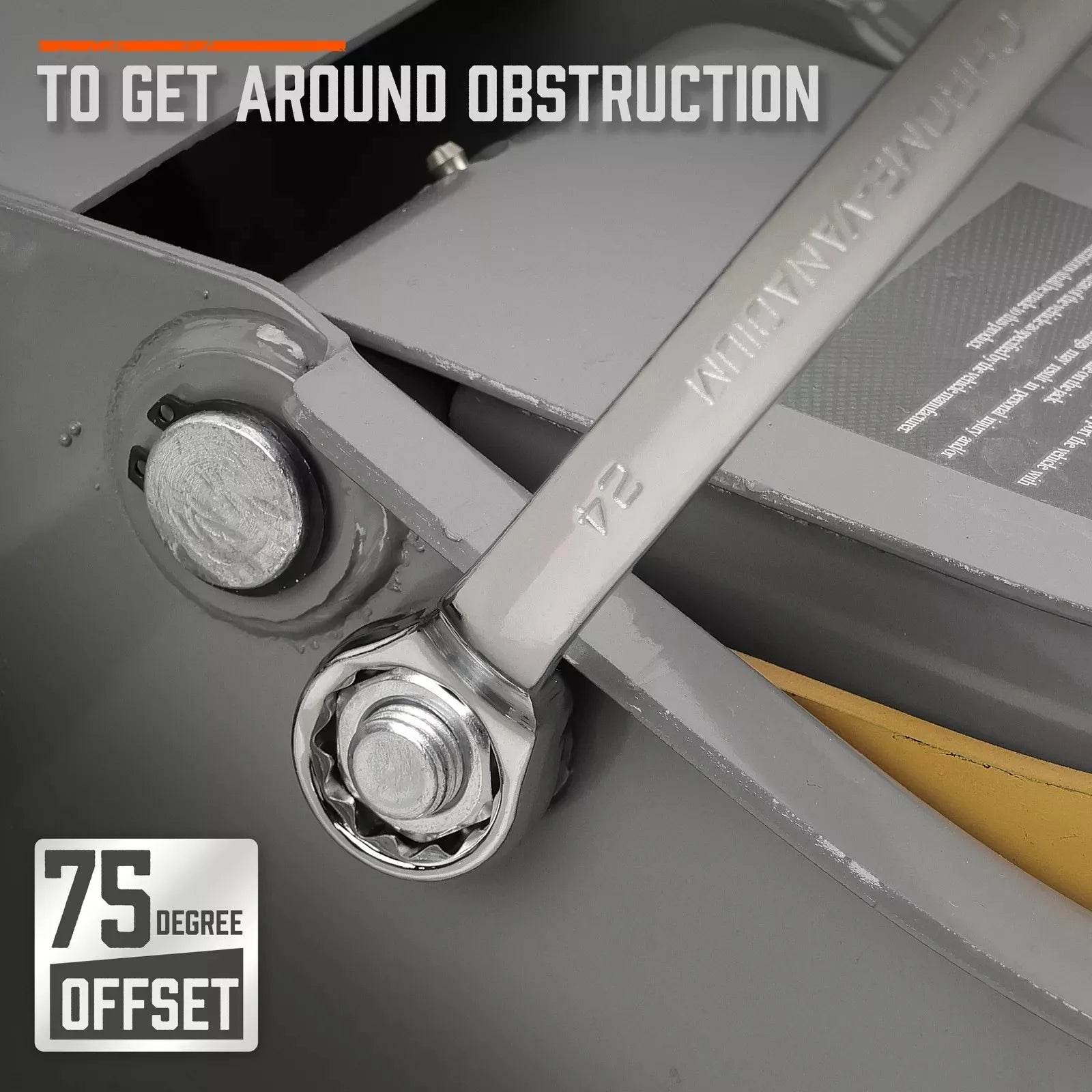 9-Piece 75° Offset Double Box-End Wrench Set - SnaggIt