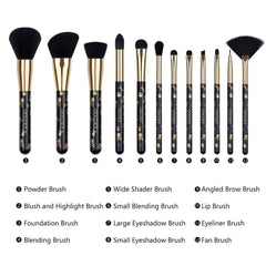 10 Pieces Professional Gothic Skull Makeup Brush Set – Premium Vegan Synthetic Bristles