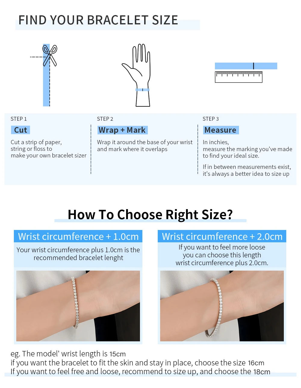 D Color VVS1 Moissanite Tennis Bracelet — 3mm / 4mm Stones - Bracelets