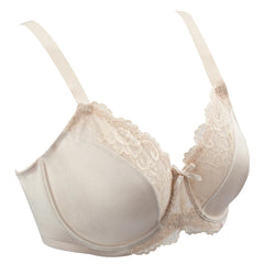 Floral Lace Minimizer T-Shirt Bra | Full Coverage Unlined Non-Padded Everyday Comfort