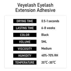 Professional 0.5-Second Fast-Drying Lash Adhesive – 7 Week Extreme Retention Formula