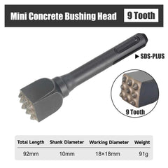 Mini SDS PLUS Concrete Bushing Head | Precision Scabbling & Surface Prep Tool