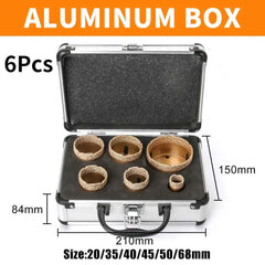 15 Piece Professional Vacuum Brazed Diamond Core Bit Set & M14 Threaded Masonry Hole Saw Kit