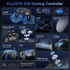 S10 RGB Wireless Gaming Controller - TMR Joysticks & HD Linear Vibration