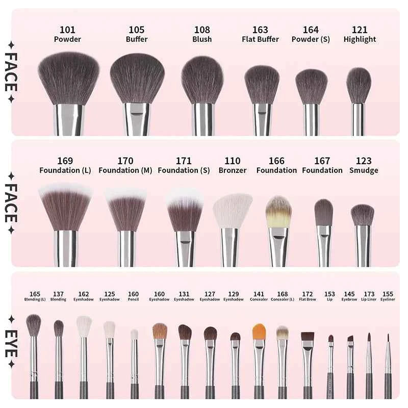 29 Pieces Ultimate Artistry Collection – Professional Natural & Synthetic Hybrid Set