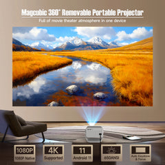 Smart Projector L018 – Native 1080P with 4K Support by Snagg A Projector
