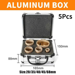 15 Piece Professional Vacuum Brazed Diamond Core Bit Set & M14 Threaded Masonry Hole Saw Kit