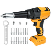 Brushless Electric Rivet Gun 2.4mm-4.8mm Automatic Riveter With LED Light for Dewalt 20V Battery - Nut