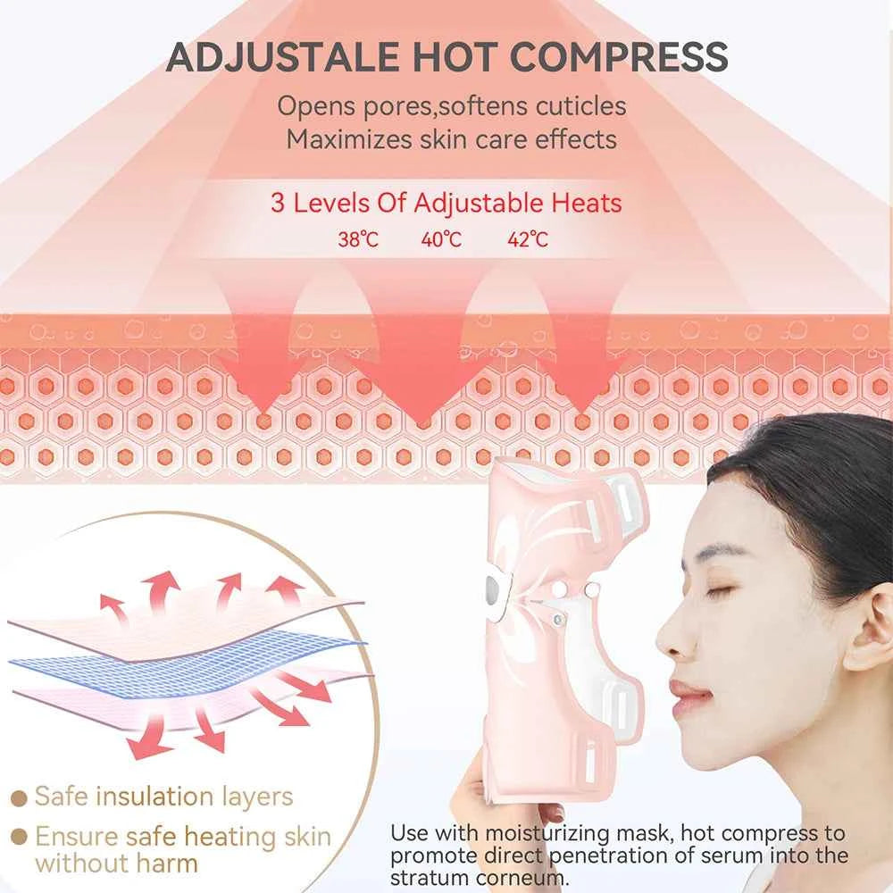 5-Color LED Face Mask – Photon Light Therapy Skin Rejuvenation Device with Heat Function