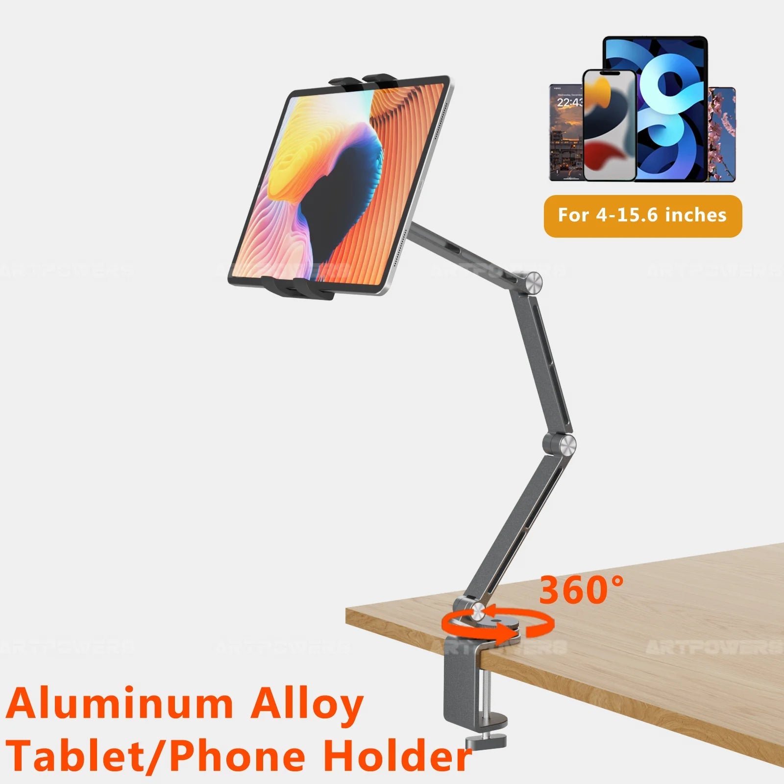 Rotating Tablet Clip Holder For Tablets by Snagg A Tablet Holder