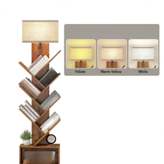 Wooden Shelf Bookcase With 3 Color Adjustable Lamp by Snagg A Floor Lamp