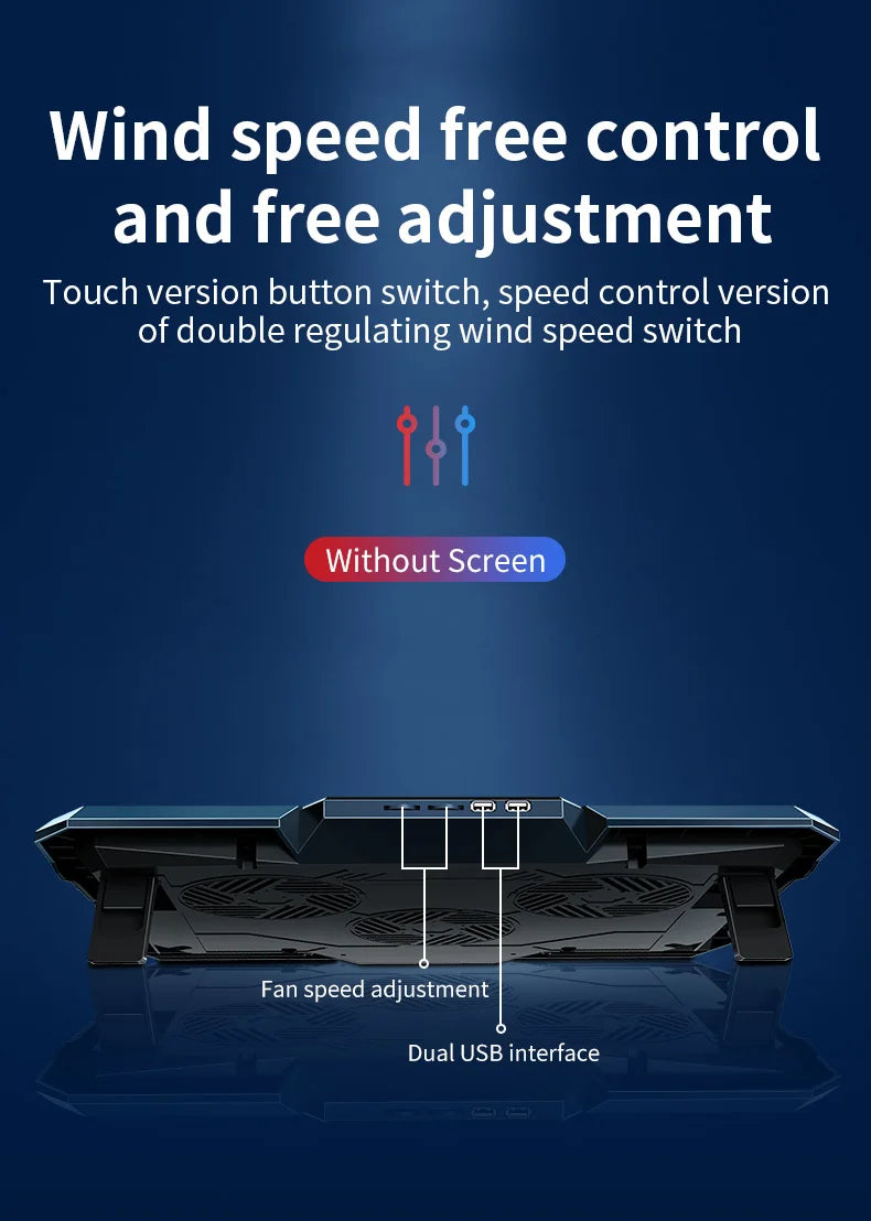 17″ Gaming Laptop Cooling Pad Six Fan Design with LED Display by Snagg A Cooling Pad