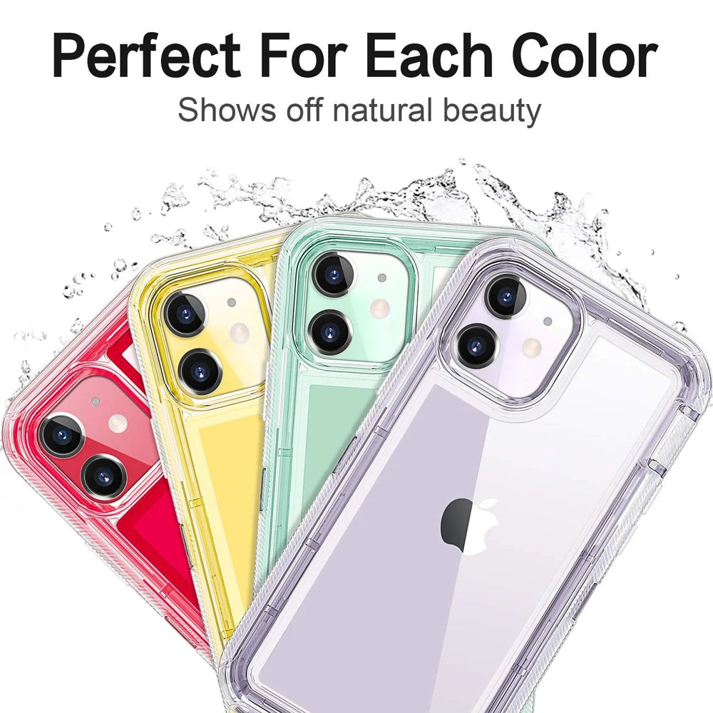 Clear Transparent Shockproof Armor Case - For iPhone 16 Series - Phone Cases & Covers
