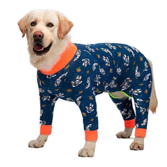 Dog Pyjama Jumpsuit for Medium & Large Dogs – Cosy Full-Cover Belly Recovery Suit (Cuttable Panel)