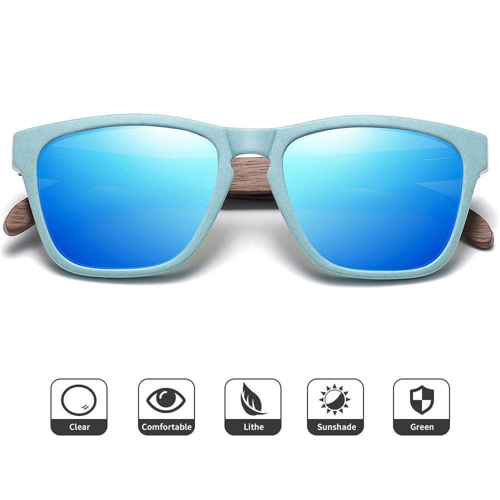 Polarized Wooden Straw Sunglasses by Snagg It Sunglasses