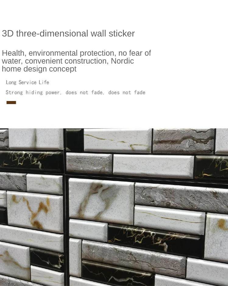 3D Self-Adhesive Brick Wall Stickers - SnaggIt