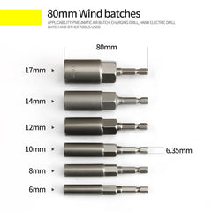 6-Piece Extra Deep Nut Bit Set by Snagg A Nut Bit