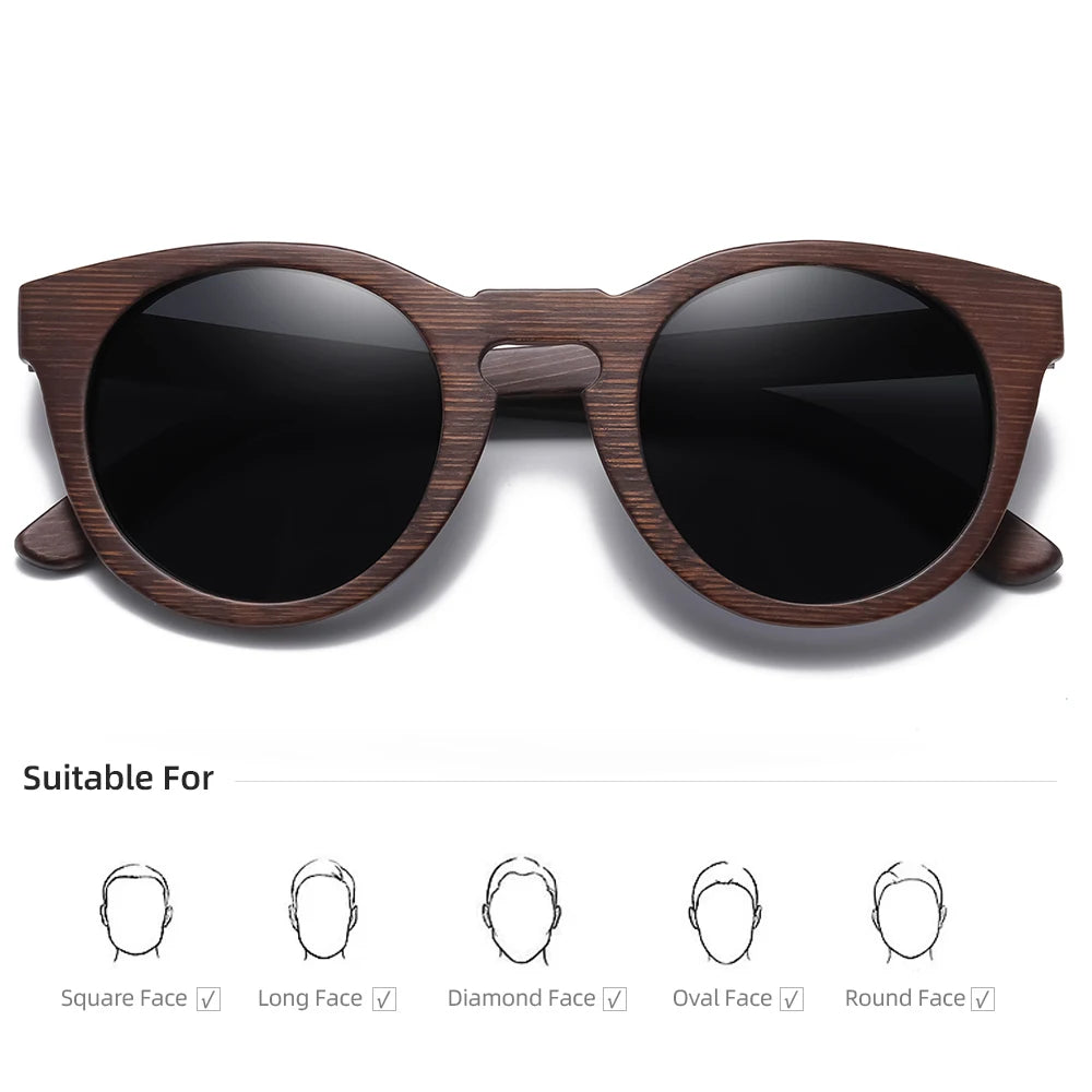 Oval Bamboo Polarized Sunglasses by Snagg It Sunglasses