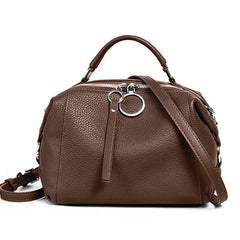 Genuine Cowhide Leather Pillow Bag – Women's Designer Crossbody & Top Handle Shoulder Satchel Shopper
