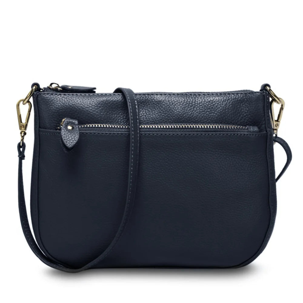 100% Genuine Leather Small Flap Crossbody Bag – Simple Women's Shoulder Purse & Messenger Wallet