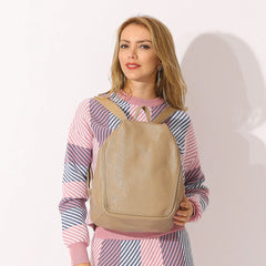 Genuine Leather Classic Backpack Purse – Roomy A4 & iPad-Fit Knapsack Satchel Rucksack for Women (0.82kg)