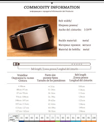 Men’s Genuine Cow Leather Belt — Automatic Buckle Business Strap