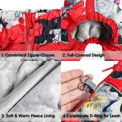 Puffer Dog Snow Suit – Full-Cover Belly Winter Overalls for Small Dogs (Boy & Girl)