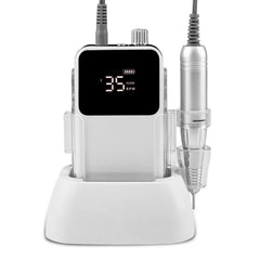 Professional 35,000 RPM Desktop Rechargeable Nail Drill – High Torque Cordless Manicure & Pedicure Station