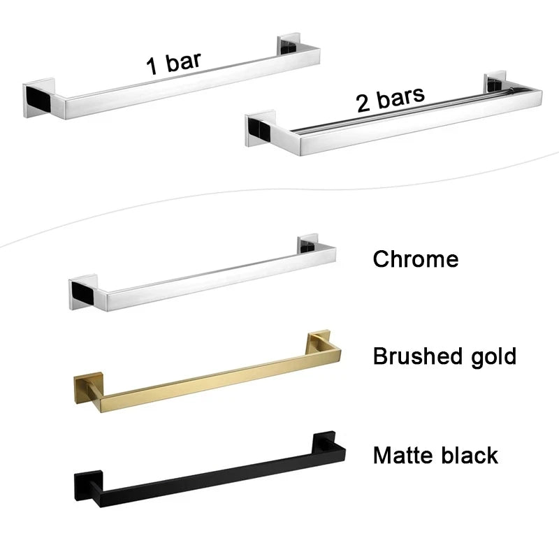 Stainless Steel Towel Rack – Single & Double Bar by Snagg A Rack