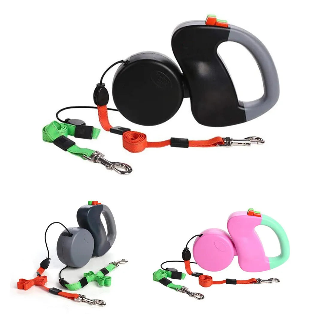 Double Dogs Extendable Retractable Leash by Snagg A Leash
