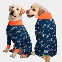 Dog Pyjama Jumpsuit for Medium & Large Dogs – Cosy Full-Cover Belly Recovery Suit (Cuttable Panel)