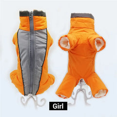 Reflective Dog Winter Jumpsuit – Waterproof Down-Fill Overalls for Small Dogs
