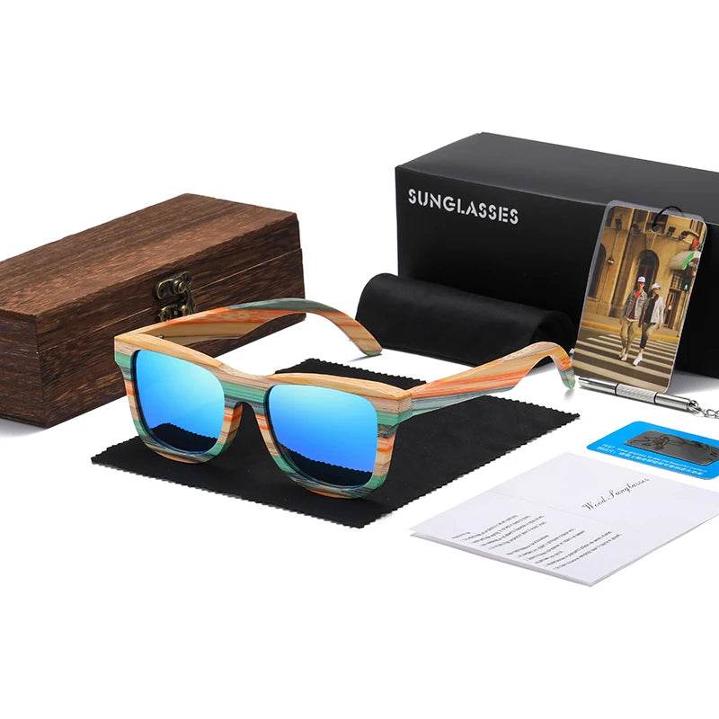 Bamboo Skateboard Wood Polarized Sunglasses - SnaggIt