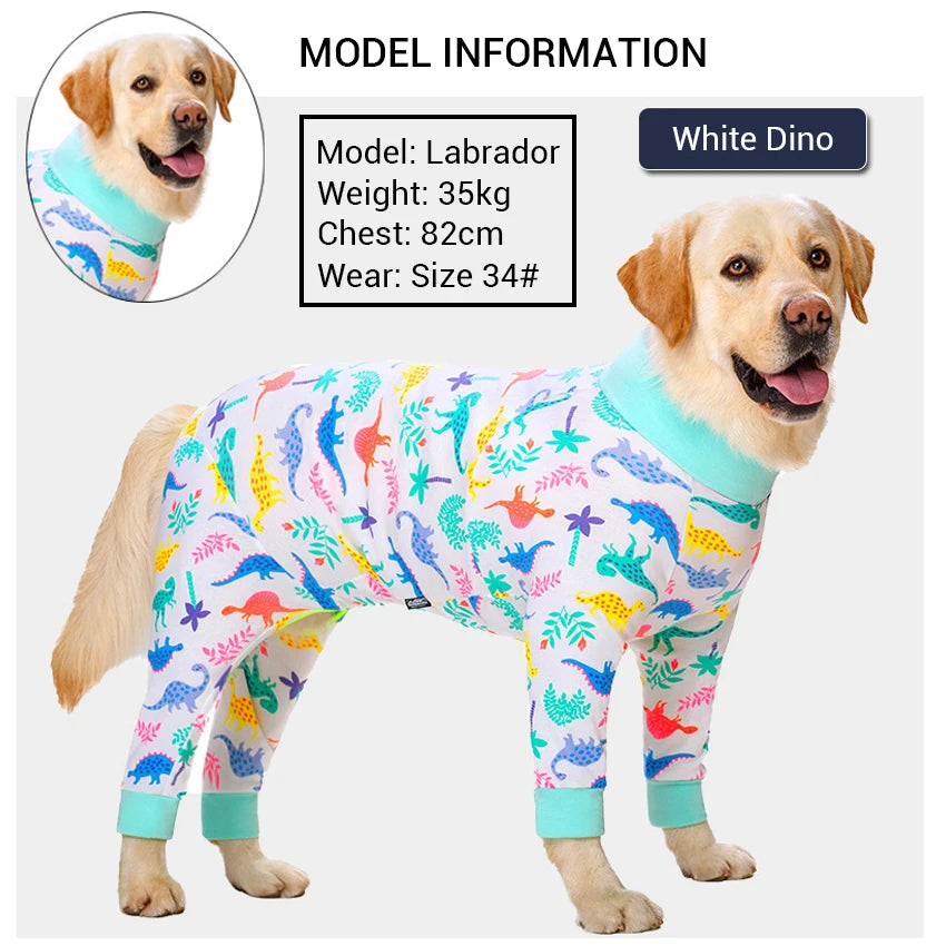 Dog Pyjama Jumpsuit for Medium & Large Dogs – Cosy Full-Cover Belly Recovery Suit (Cuttable Panel)