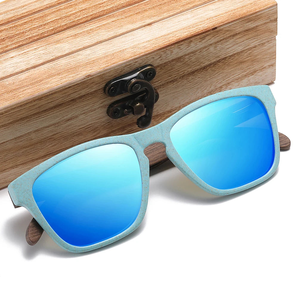 Polarized Wooden Straw Sunglasses by Snagg It Sunglasses