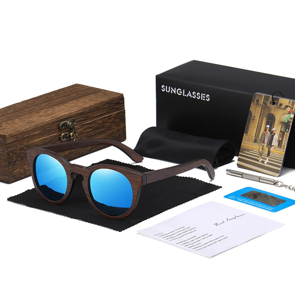 Oval Bamboo Polarized Sunglasses by Snagg It Sunglasses