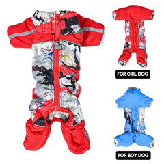 Puffer Dog Snow Suit – Full-Cover Belly Winter Overalls for Small Dogs (Boy & Girl)