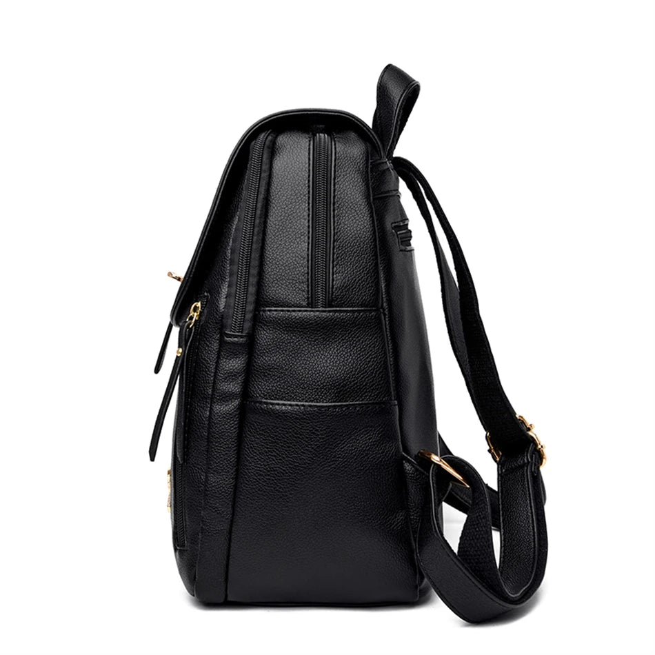 PU Leather Women's School & Travel Backpack