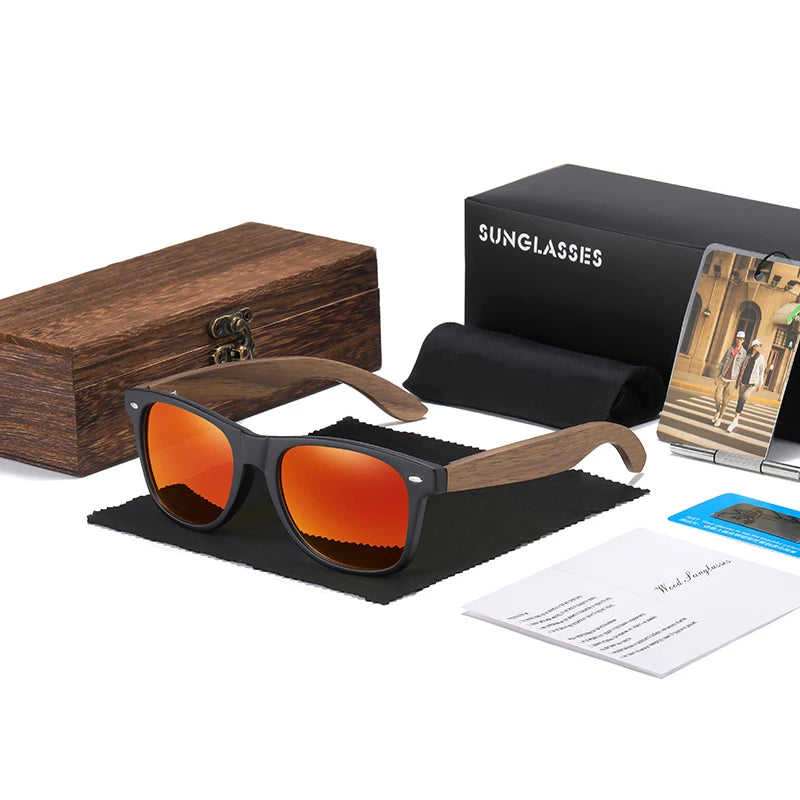 Handmade Walnut Wooden Polarized Sunglasses by Snagg It Sunglasses