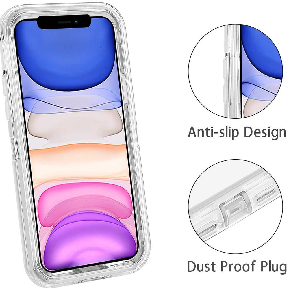 Clear Transparent Shockproof Armor Case - For iPhone 16 Series - Phone Cases & Covers