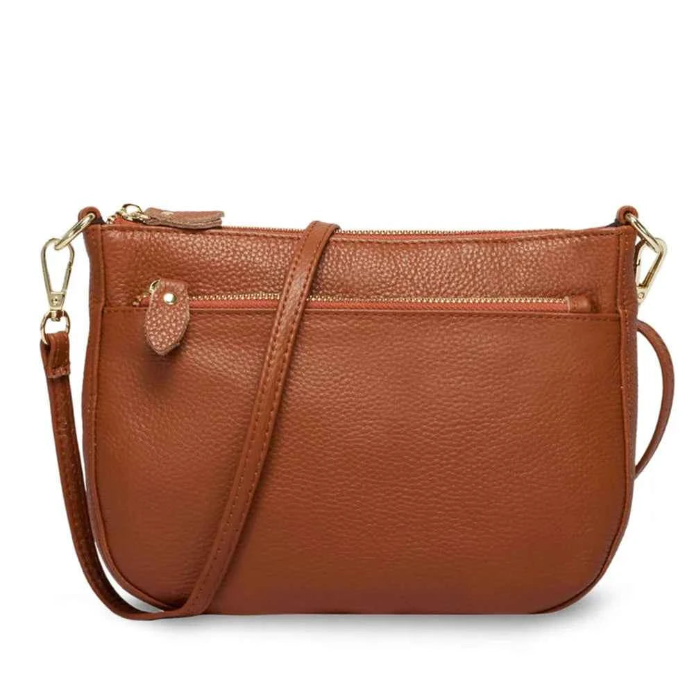 100% Genuine Leather Small Flap Crossbody Bag – Simple Women's Shoulder Purse & Messenger Wallet