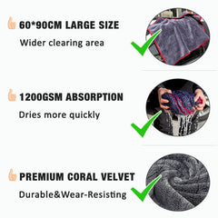 1200GSM Microfiber Car Drying Towel by Snagg A Microfiber Towel