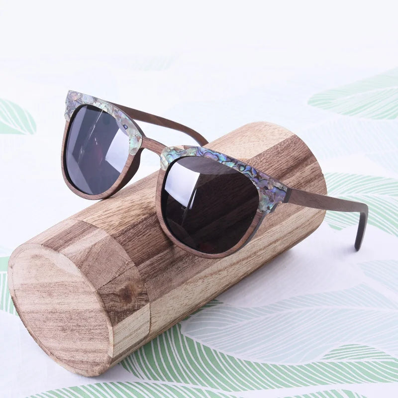 Seashell Walnut Wood Sunglasses by Snagg It Sunglasses