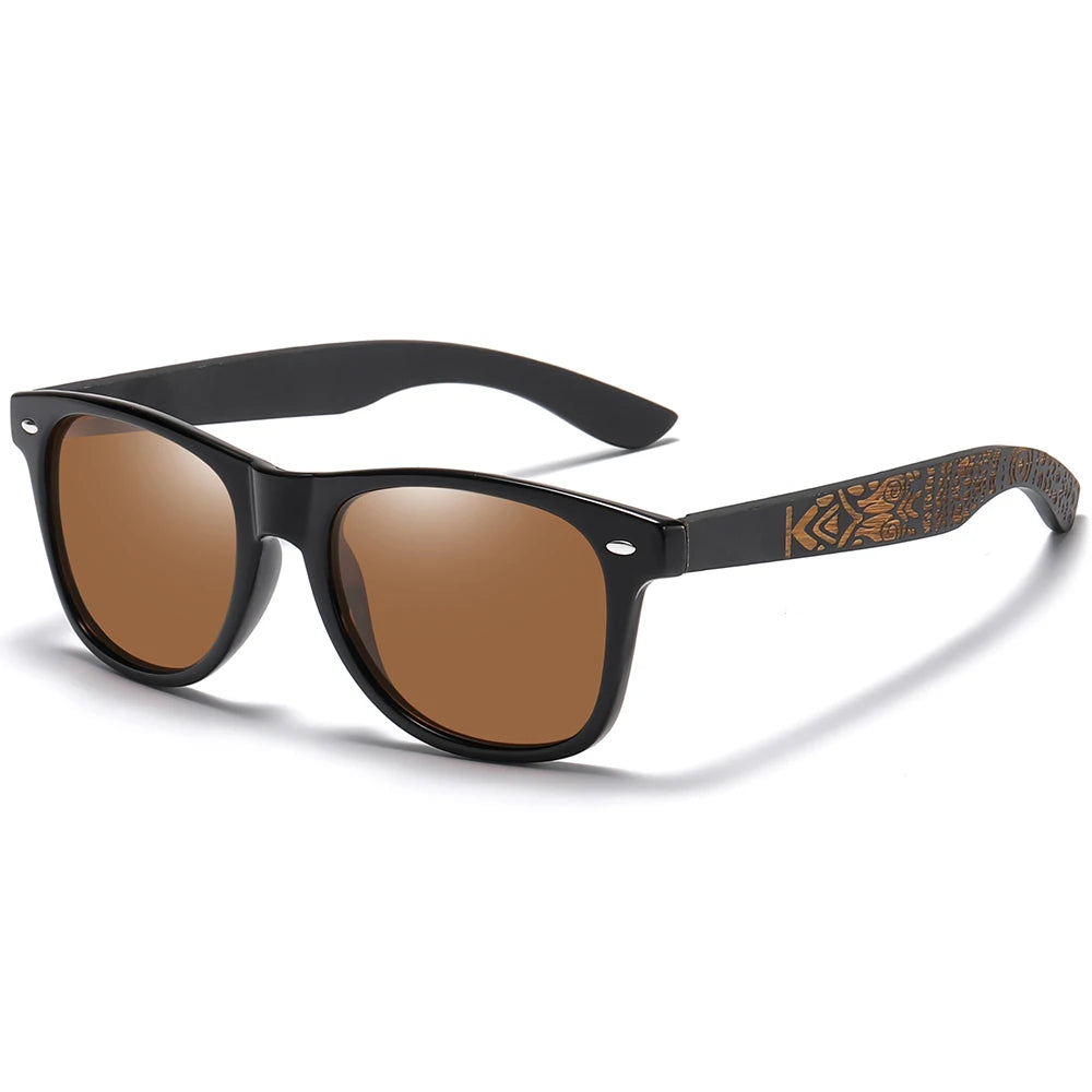 Wooden Bamboo Polarized Oval Sunglasses by Snagg It Sunglasses