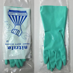 4 Pairs Oil-proof Long Green Safety Nitrile Rubber Coated Work Gloves by Snagg A Gloves