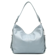 Soft Genuine Leather Tassel Hobo Bag – Elegant Women's Shoulder & Messenger Purse Satchel