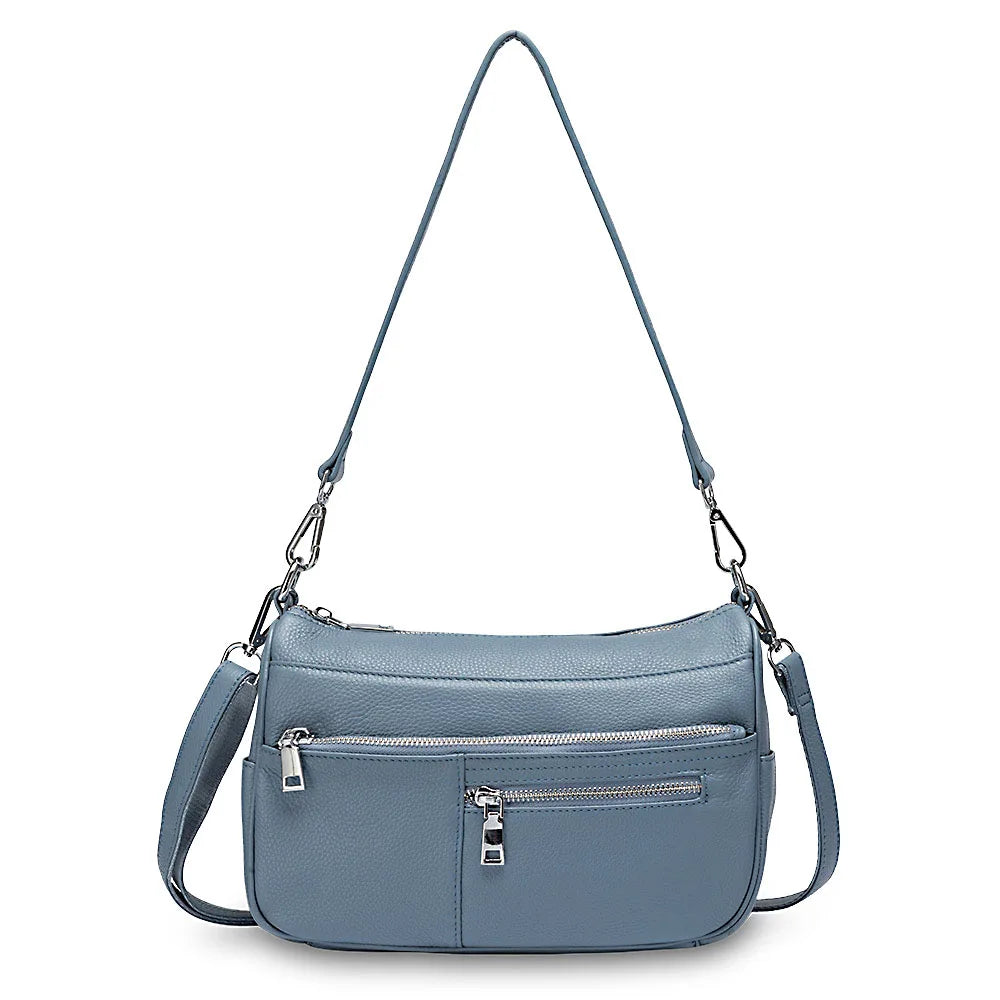 100% Genuine Leather Ruched Hobo Handbag – Noble Temperament Fashion Crossbody & Shoulder Purse for Women