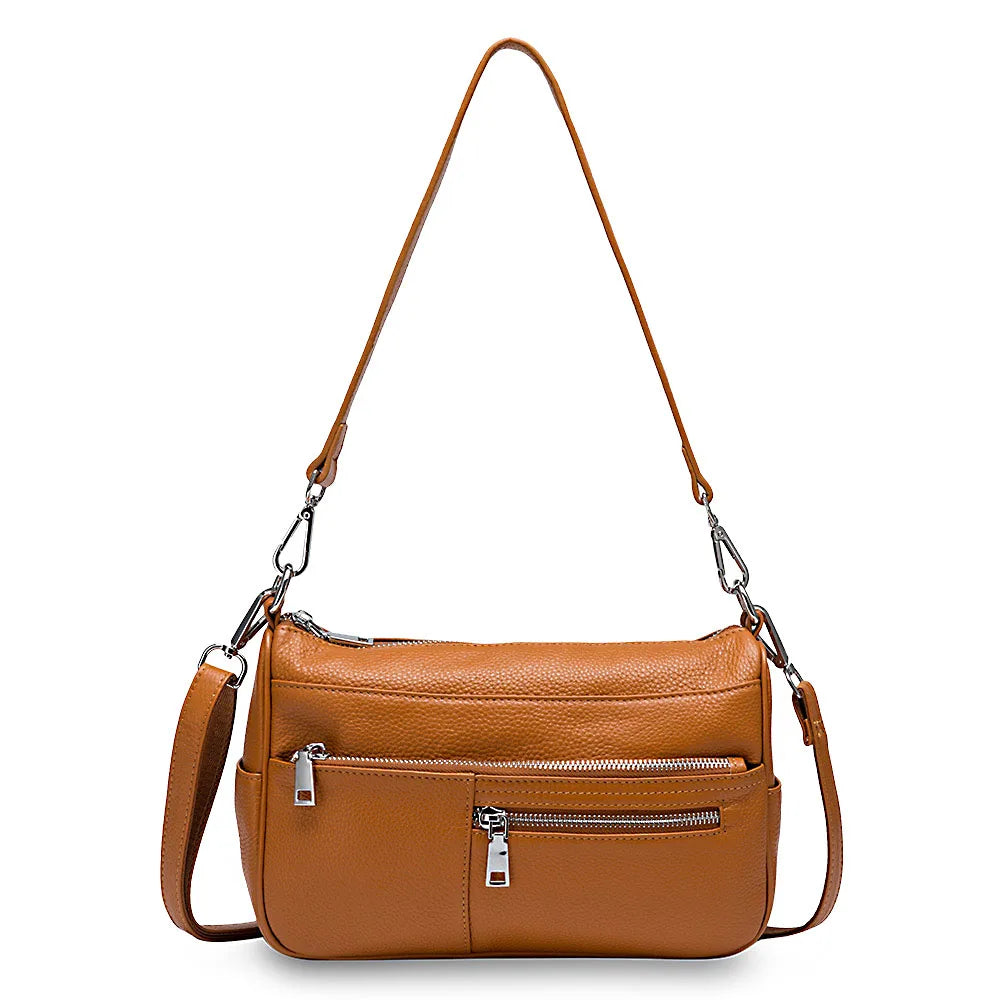 100% Genuine Leather Ruched Hobo Handbag – Noble Temperament Fashion Crossbody & Shoulder Purse for Women