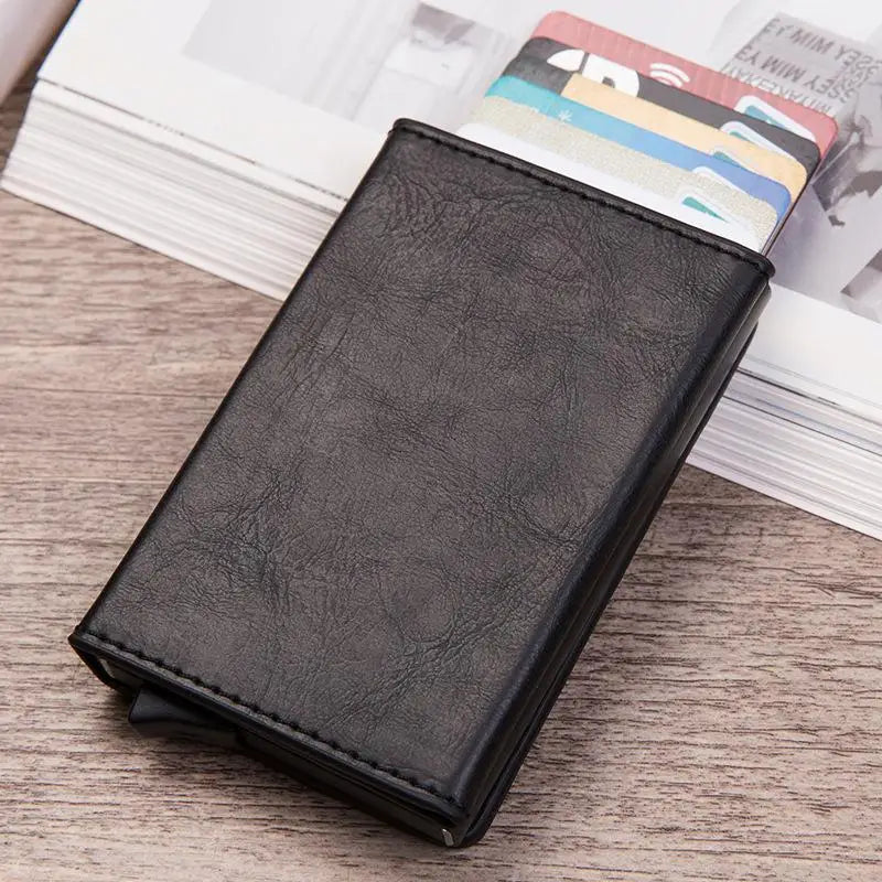 Vintage RFID-Blocking Leather Card Holder by Snagg It Wallet